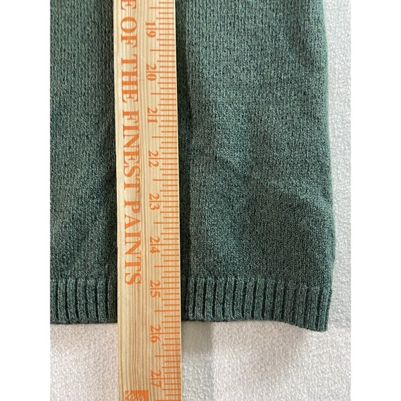 Briggs Sweater Womens Small Green Turtleneck Drop Shoulder Cable Knit Buttons - Picture 7 of 8